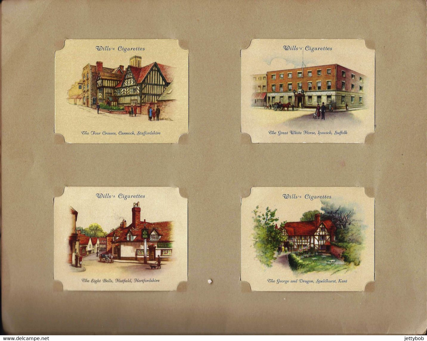 Wills Cigarette Card Album "Old Inns" Series 2 37/40 Cards Included (3 Missing) - Wills