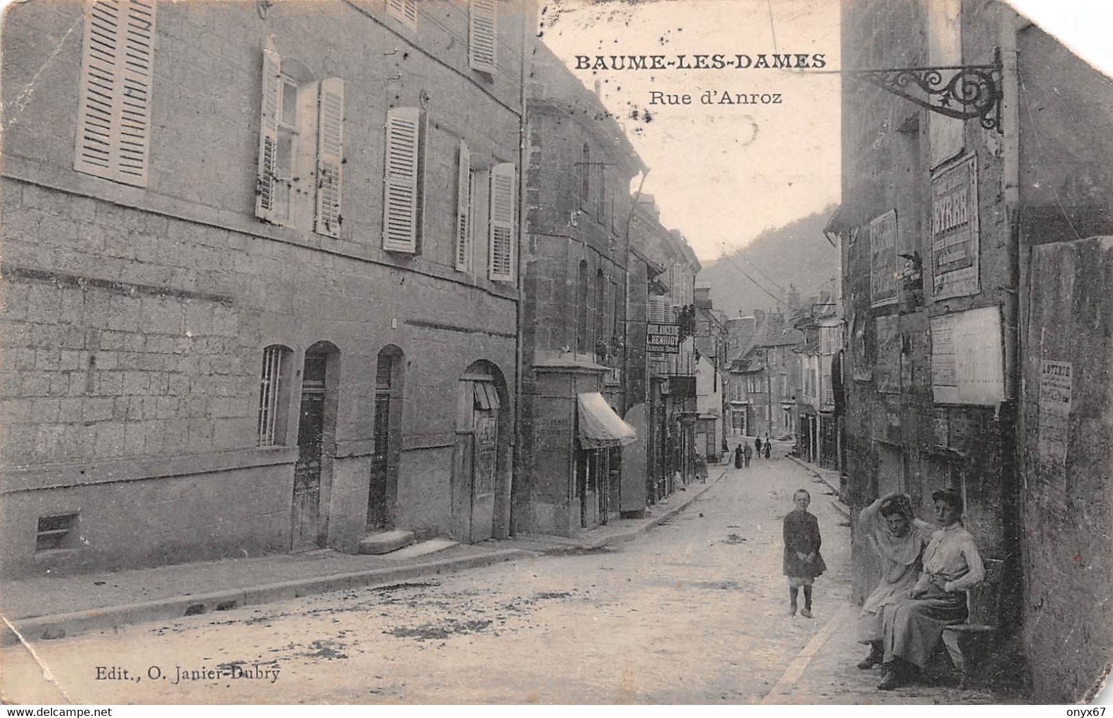 BAUME-LES-DAMES-25-Doubs-  Rue D'Anroz          ATTENTION MANQUE UN COIN HAUT DROIT - Baume Les Dames