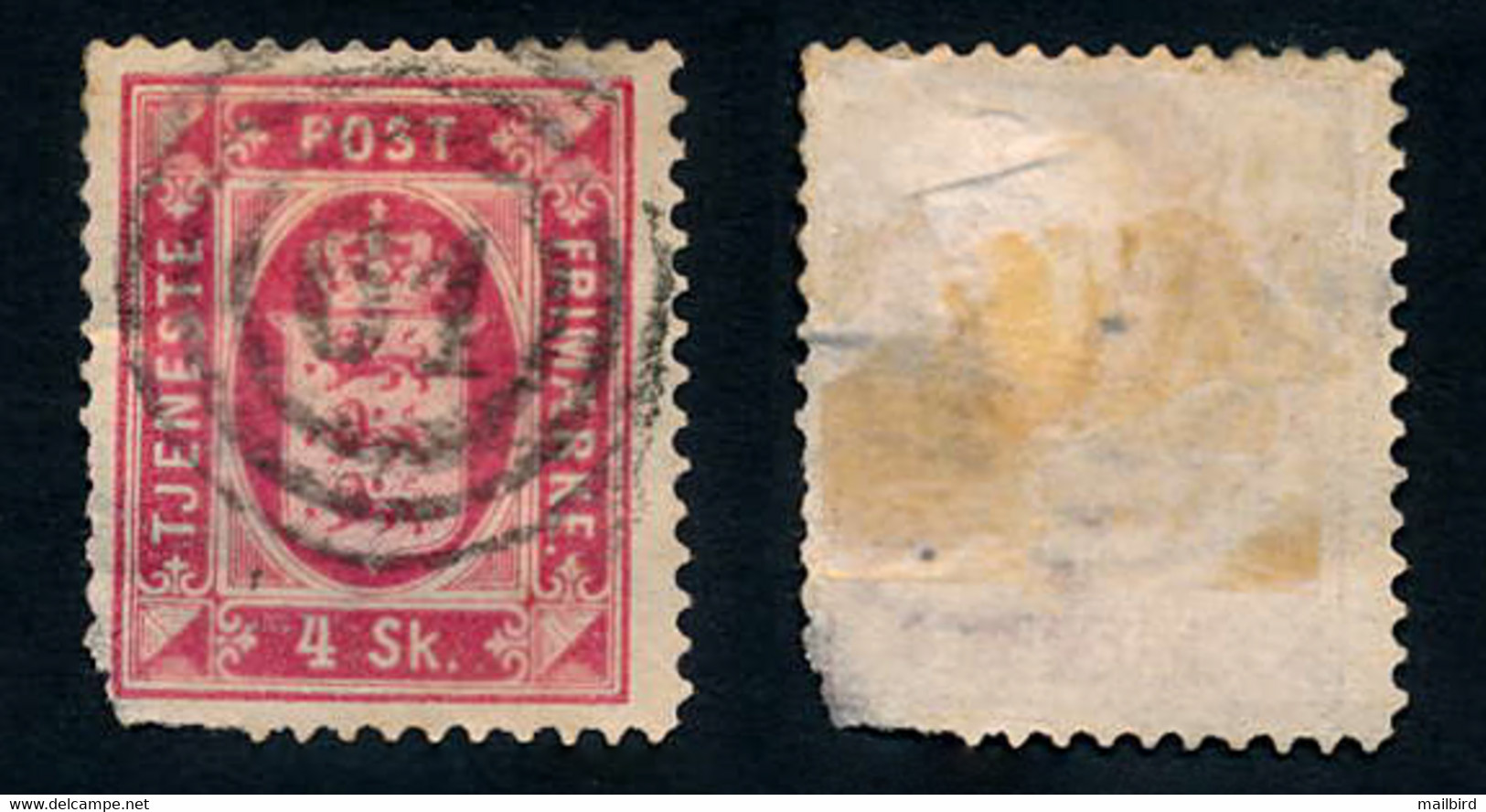 DANMARK 1871-4-1 4skilling Tjeneste - Cancelled - TJENESTE POST FRIMAERKE - 4 SK. 44 NÆSTVED. (Michel Di 2A) - Oficiales