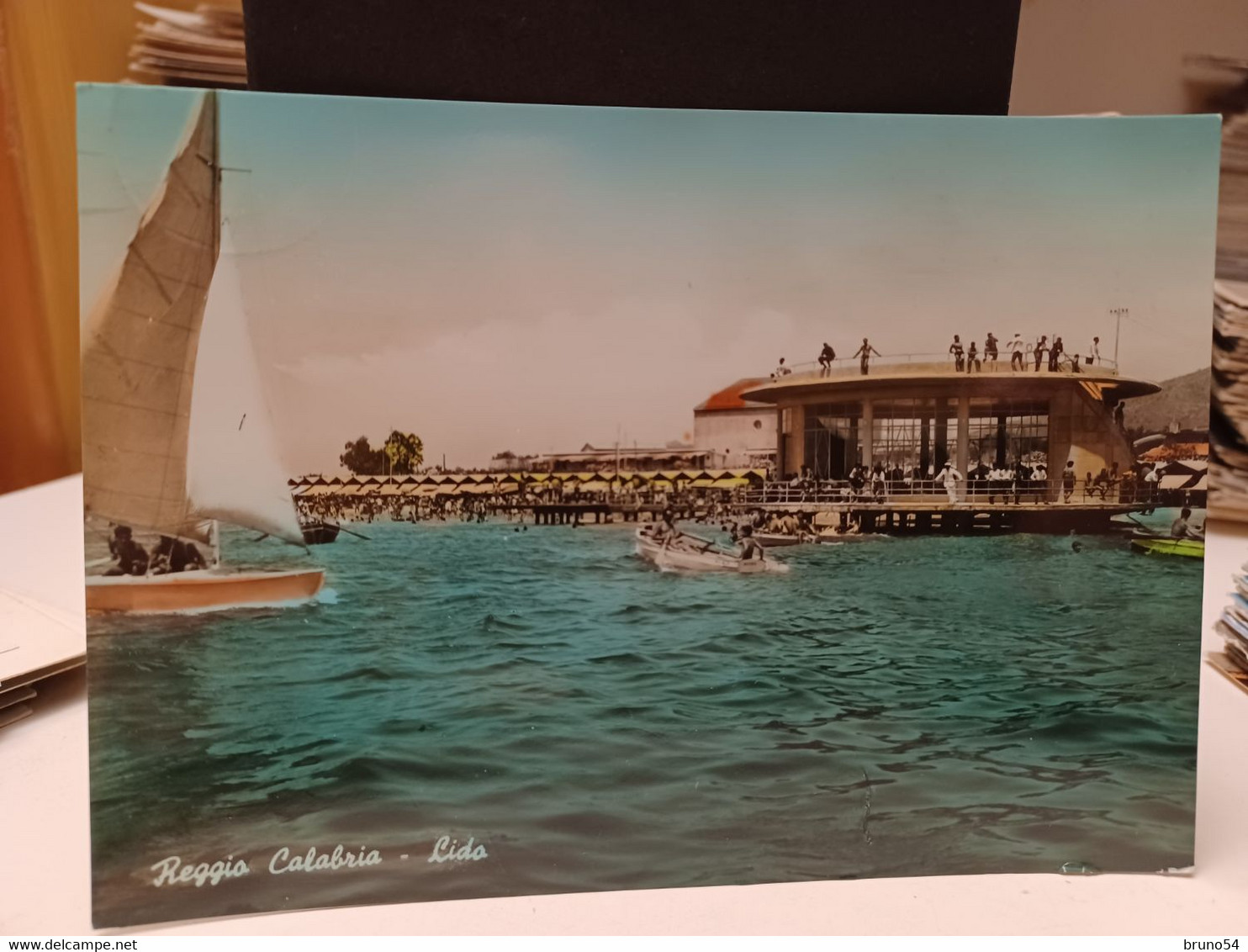 Cartolina Reggio Calabria Lido, Barca A Vela 1955 - Reggio Calabria