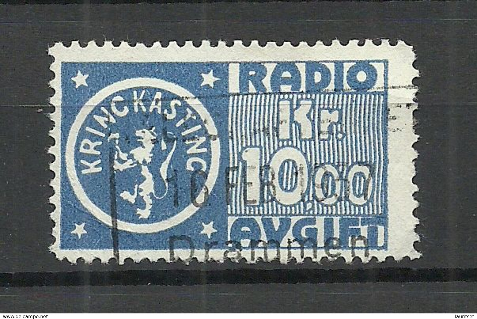 NORWAY O 1937 Drammen Radio Avgift Tax Revenue Taxe Gebührenmarke 10 Kr. O - Fiscales
