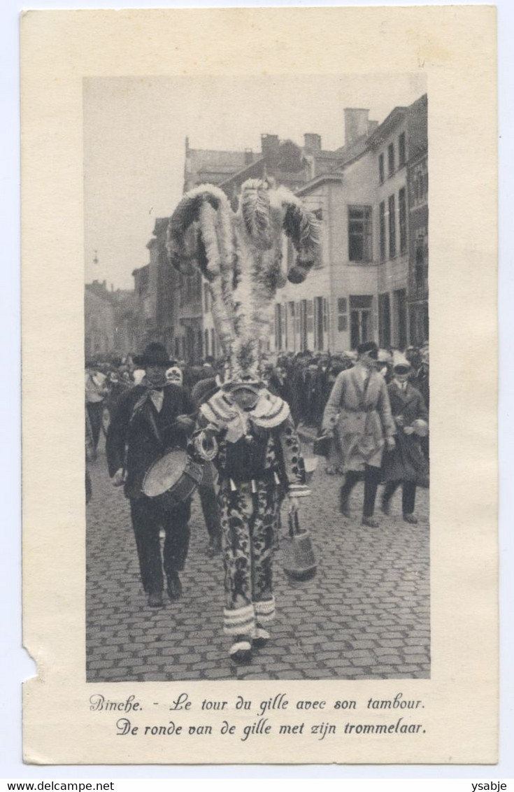 Binche - Le Tour Du Gille Avec Son Tambour - Binche