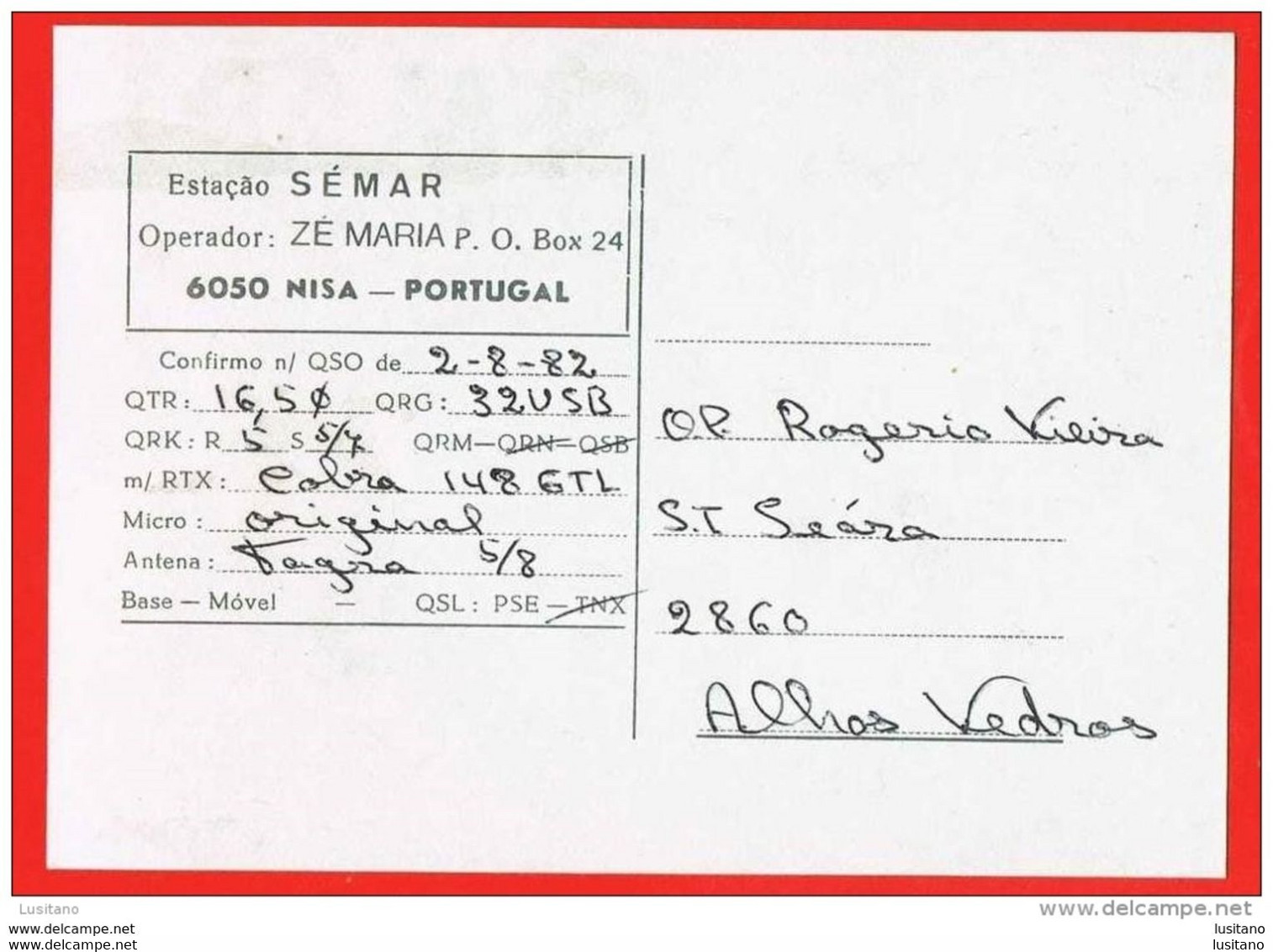 Nisa - Portugal - Radio Card QSL - Portalegre