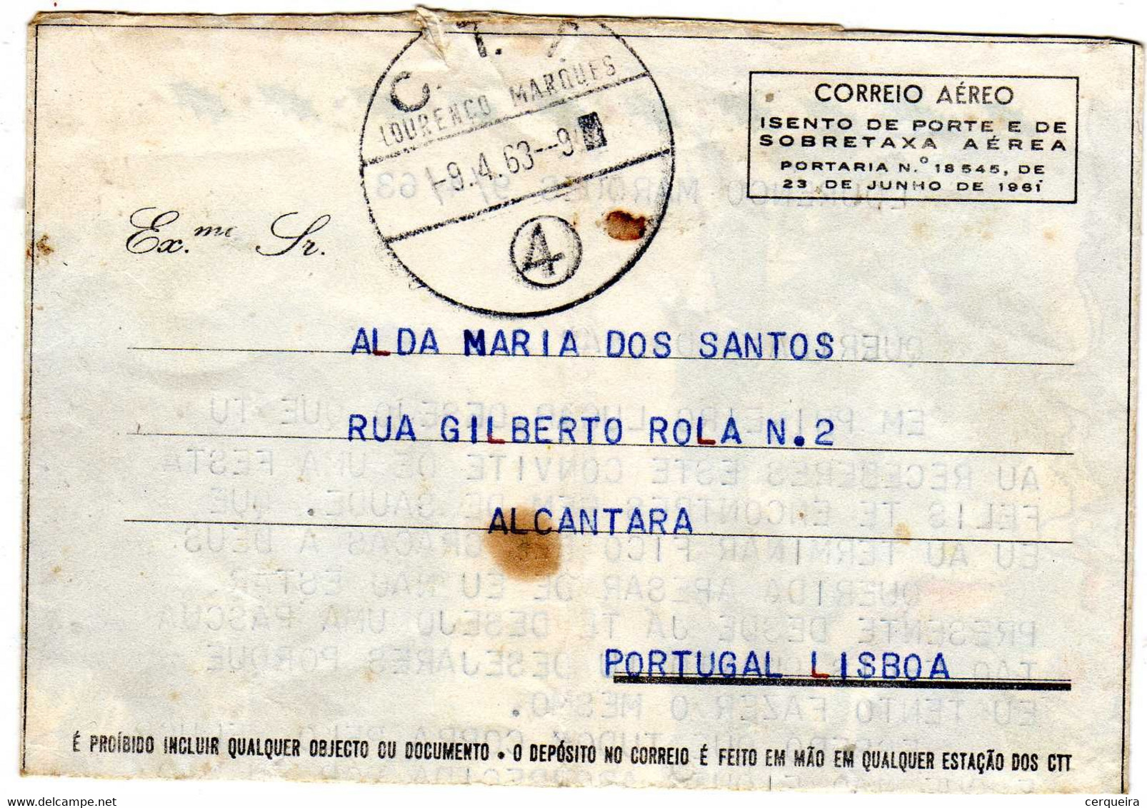 RARO  AEROGRAMA DE NATAL - Used Stamps