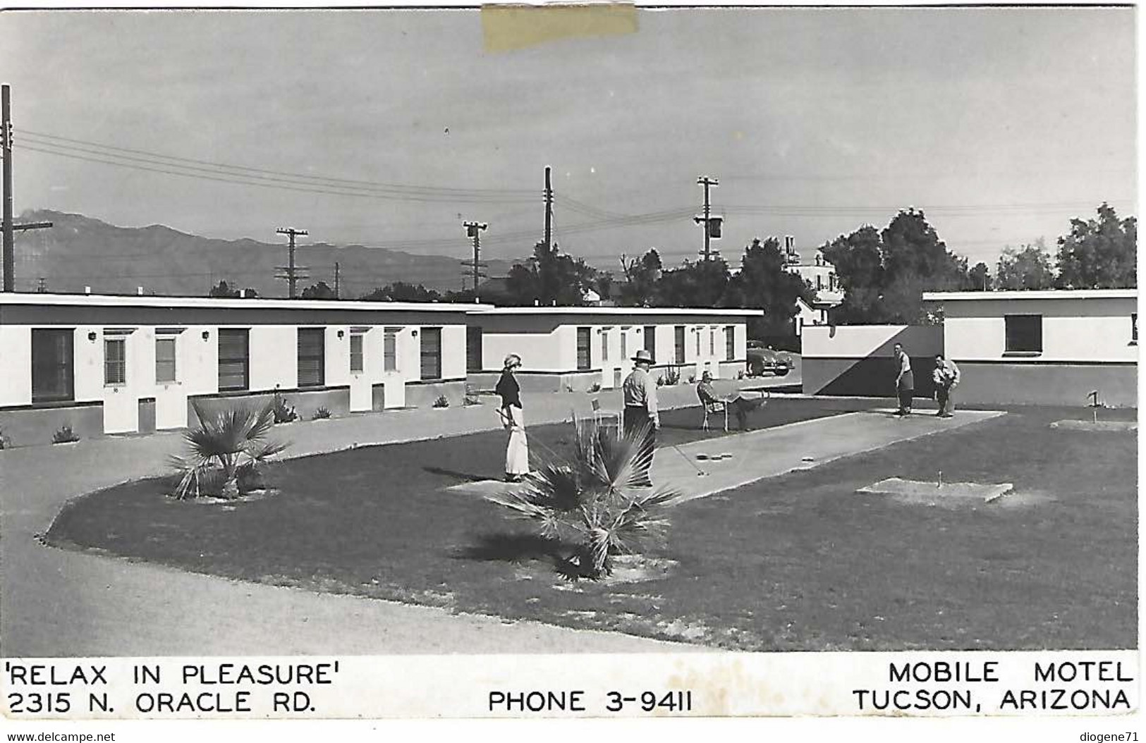 Mobile Motel Tucson Arizona Shuffleboard Photo Post Card Animation Unique - Tucson