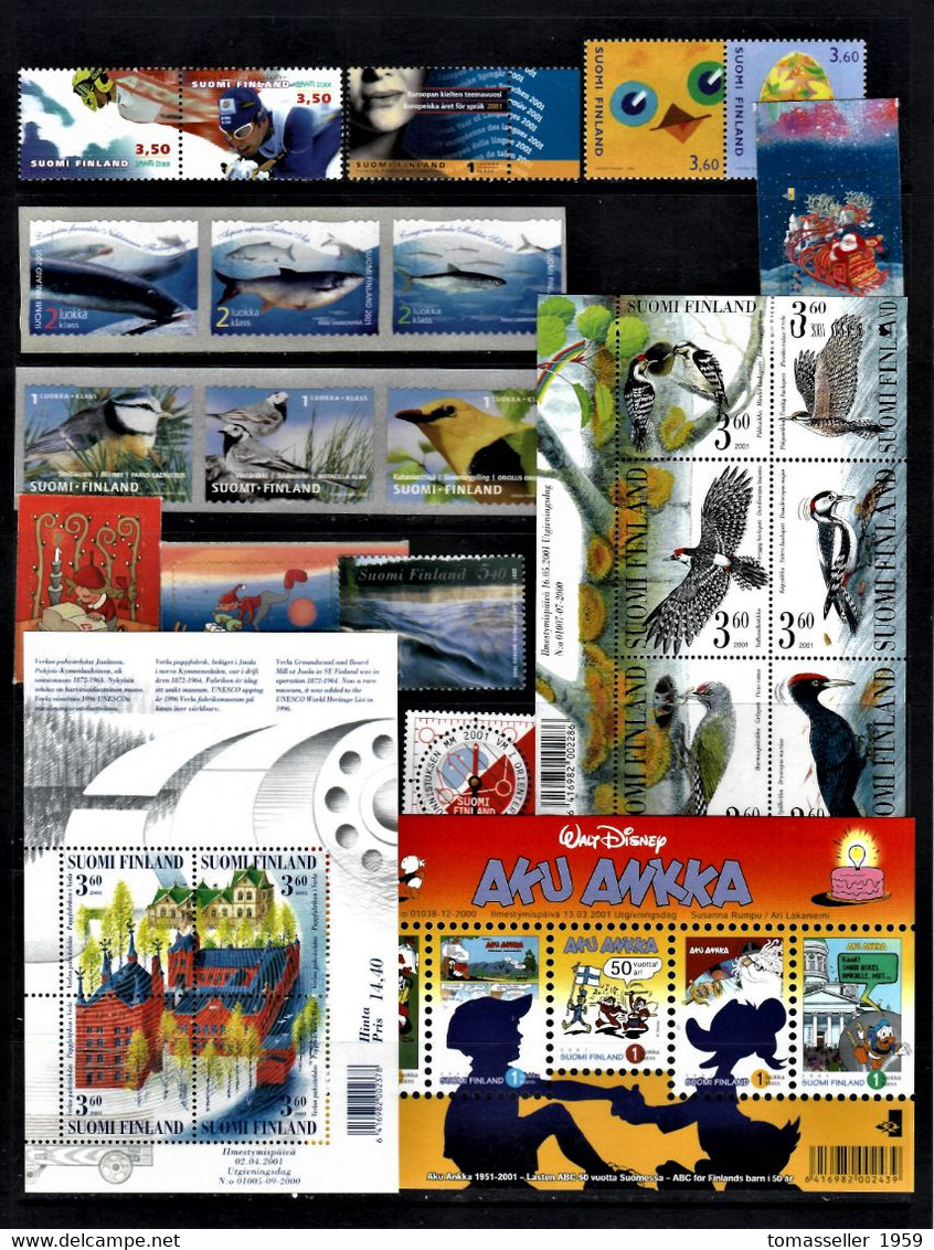 Finland-14!!! -(1994-2007) Years sets.Almost 230 issues ( st.+ s/s+ bookl.)-MNH