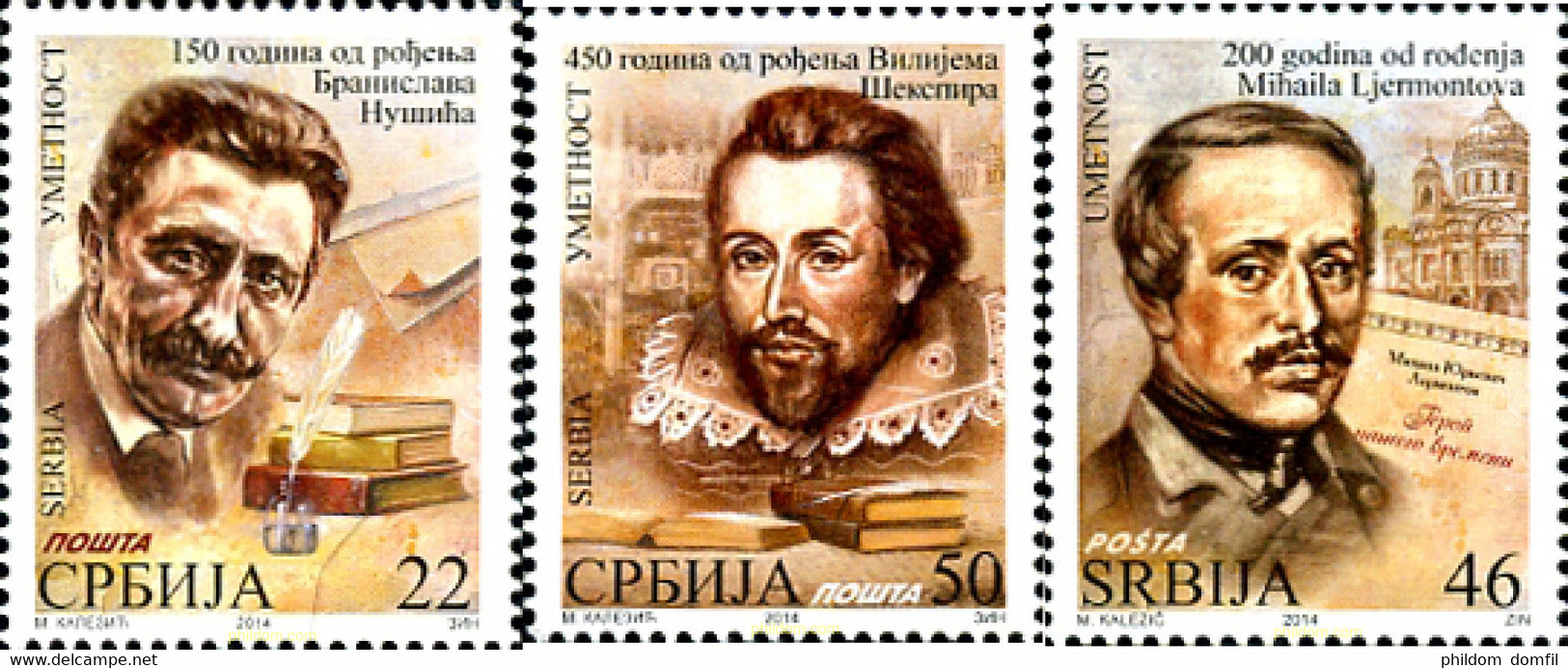 319003 MNH SERBIA 2014 ESCRITORES - Altri & Non Classificati