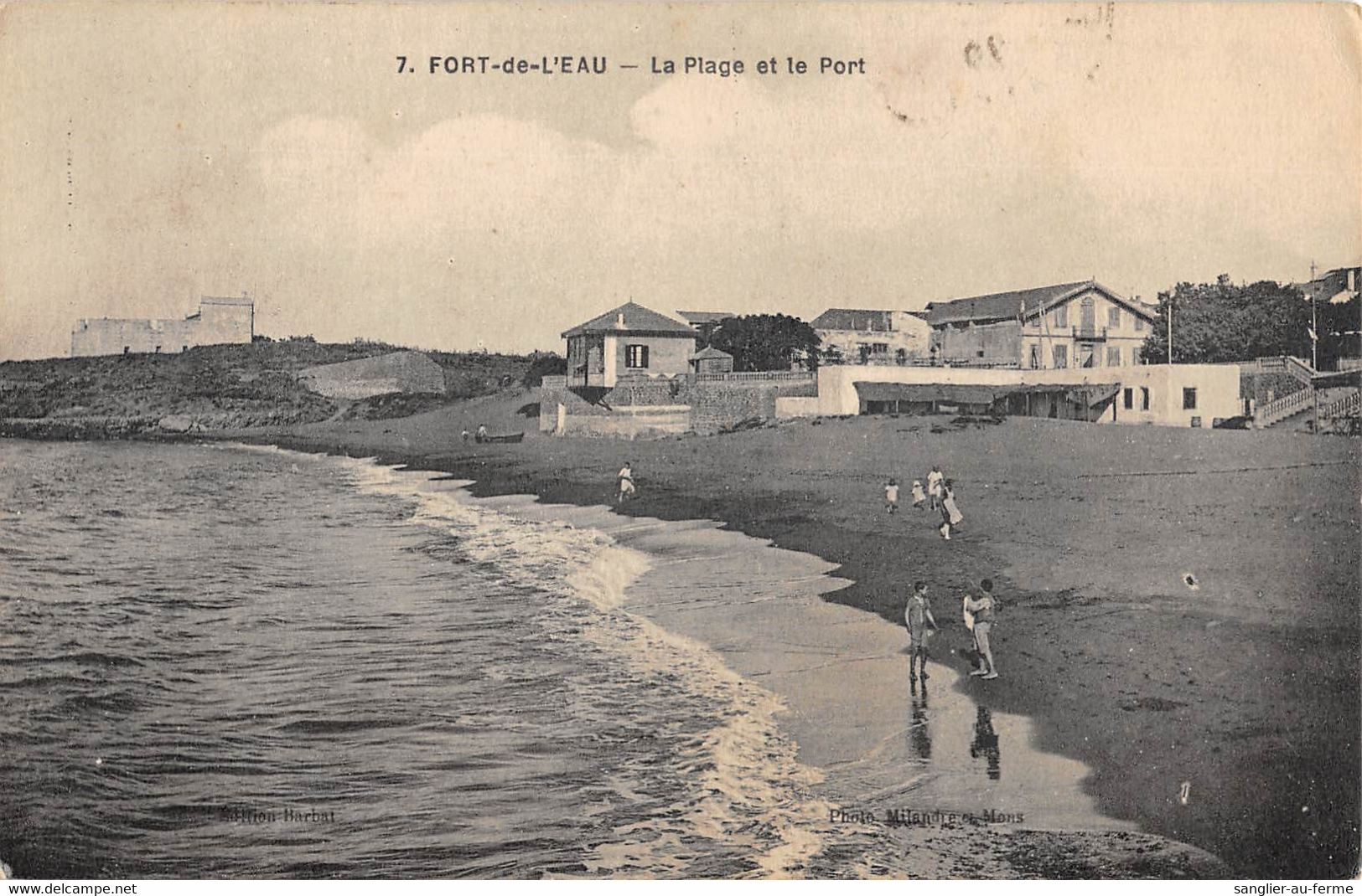 CPA ALGERIE FORT DE L'EAU LA PLAGE ET LE PORT - Sonstige & Ohne Zuordnung