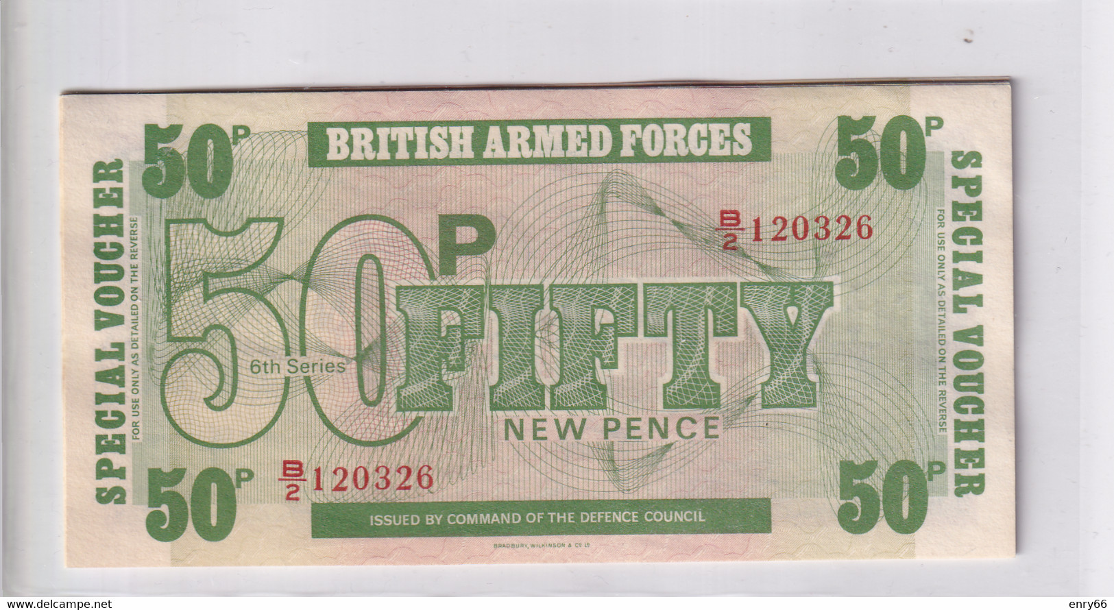 GRAN BRETAGNA 1972 50 NEW PENCE CONSECUTIVE DA B/2-120326 A 120334 - British Armed Forces & Special Vouchers