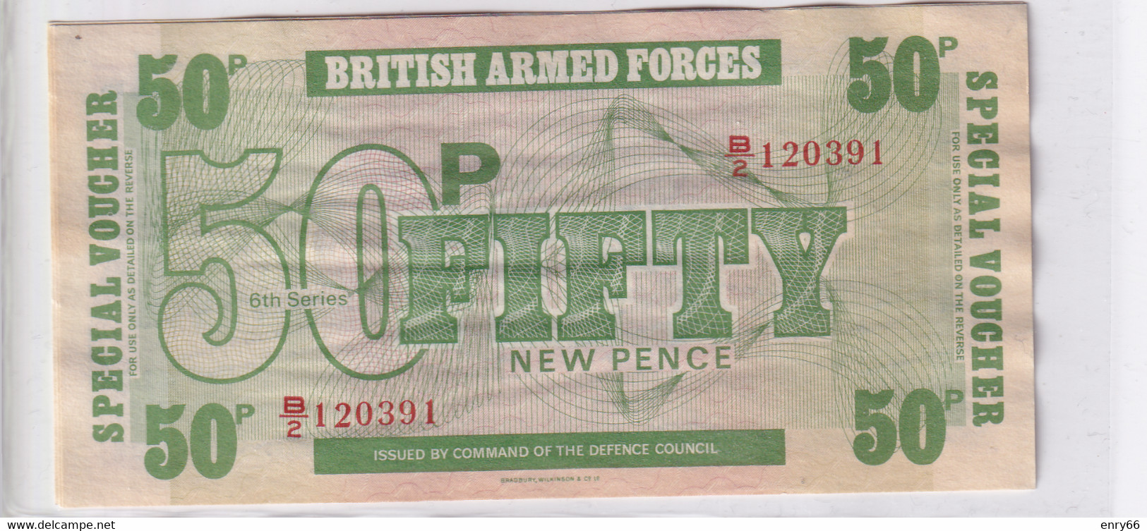 GRAN BRETAGNA 1972 50 NEW PENCE CONSECUTIVE DA B/2-120391 A 120393 - British Armed Forces & Special Vouchers