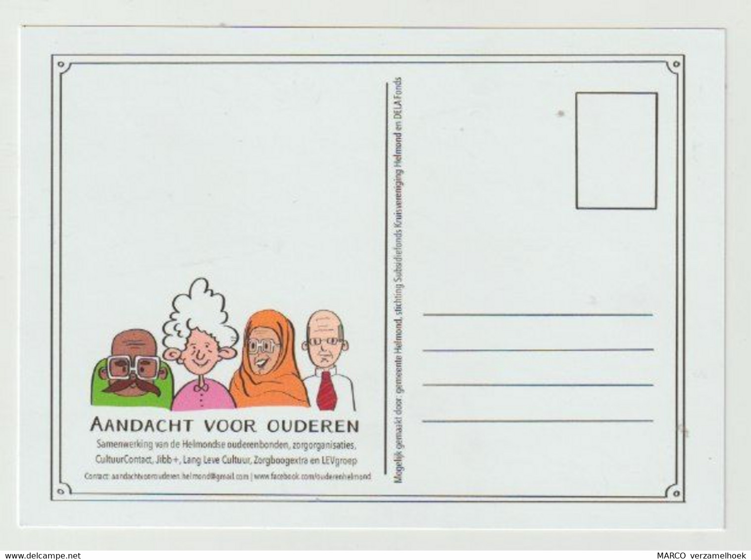 Postcard - Ansichtkaart: Aandacht Voor Ouderen Gemeente Helmond (NL) Ziggo-breedband Helmond-KPN TV - Helmond