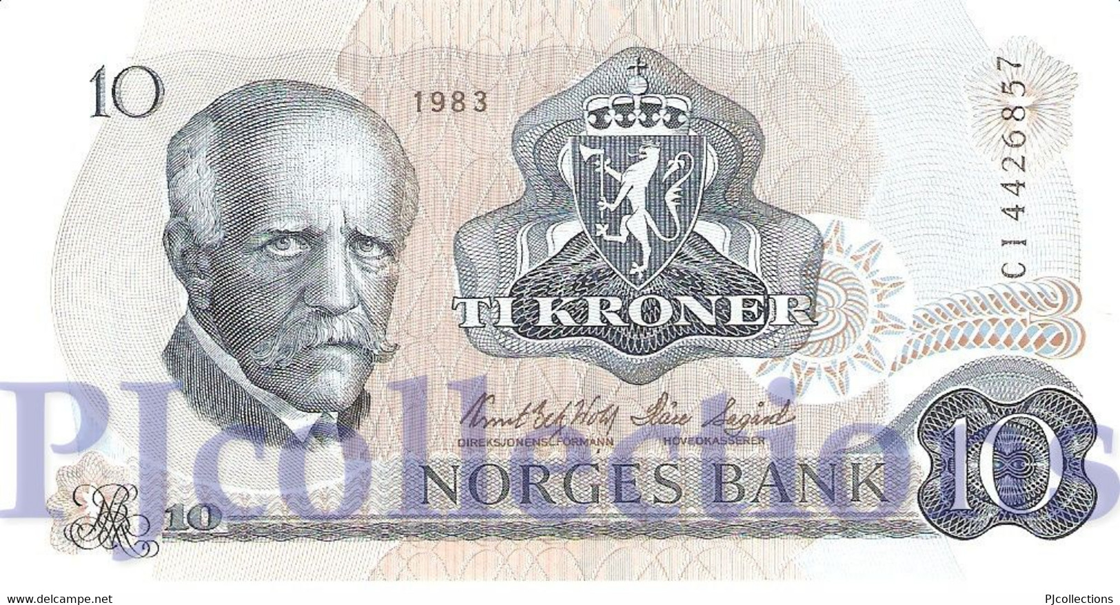 NORWAY 10 KRONER 1983 PICK 36c UNC - Norwegen