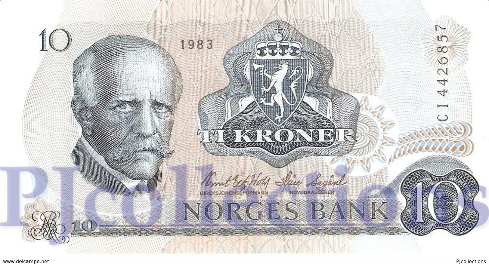 NORWAY 10 KRONER 1983 PICK 36c UNC - Norvège