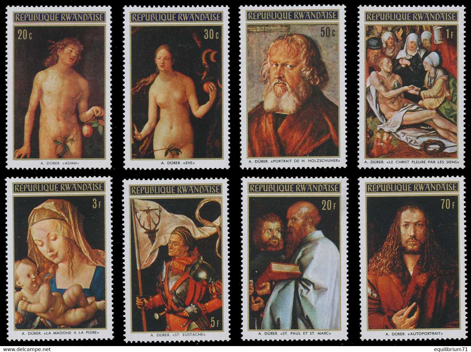 430/437** - 500 ème Anniversaire De La Naissance D' / 500e Verjaring Van De Geboorte Van - Albrecht Dürer - RWANDA - Quadri