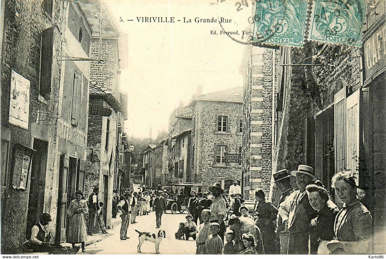 Viriville * La Grande Rue Du Village * Hôtel * Café * Villageois - Viriville