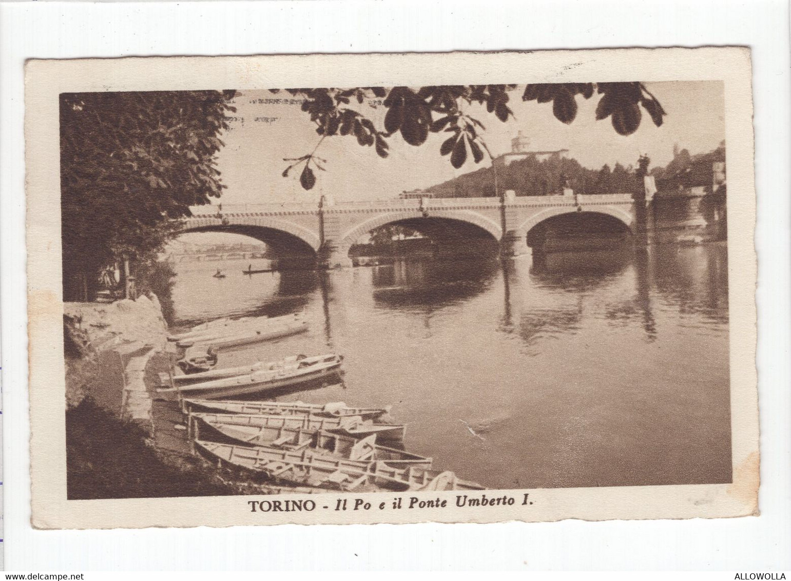 18714 " TORINO-IL PO E IL PONTE UMBERTO I " -VERA FOTO-CART. POST. SPED.1937 - Ponts