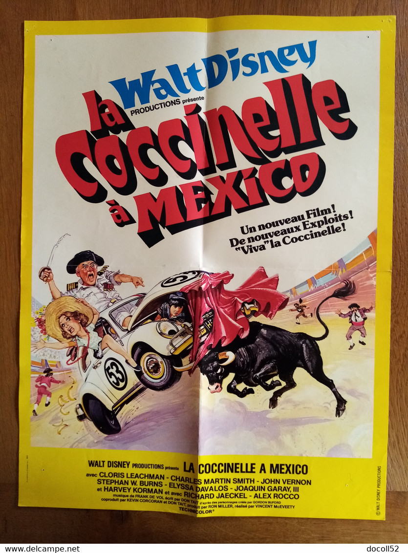 AFFICHE CINEMA ORIGINALE FILM LA COCCINELLE A MEXICO 1980 CLORIS LEACHMAN 53.8CMX40.2CM DE WALT DISNEY - Affiches & Posters