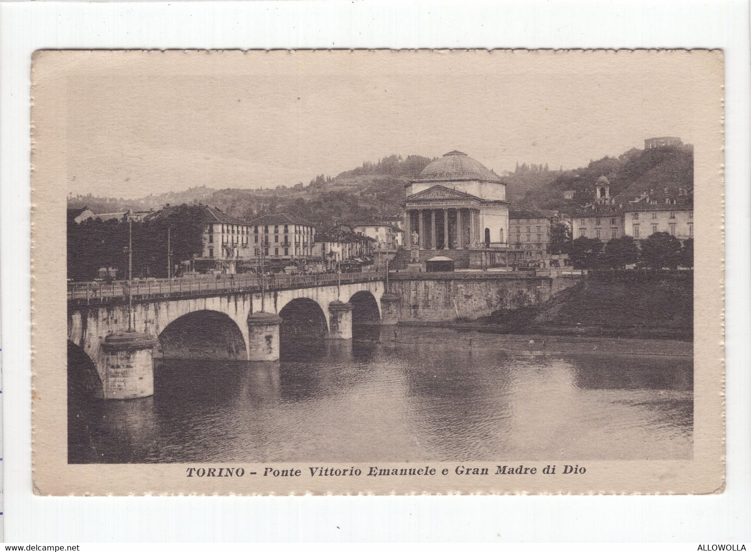 18717 " TORINO-PONTE VITTORIO EMANUELE E GRAN MADRE DI DIO " -VERA FOTO-CART. POST. SPED.1918 - Bridges