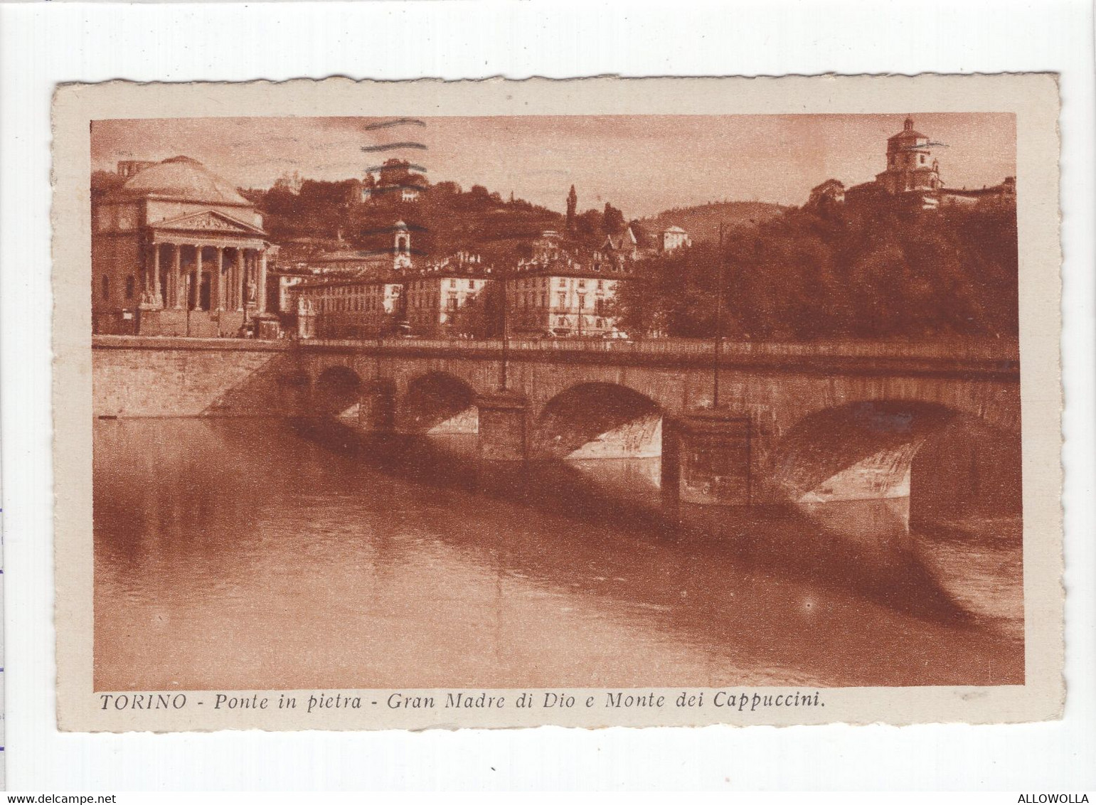 18724 " TORINO-PONTE IN PIETRA-GRAN MADRE DI DIOE MONTE DEI CAPUCCINI " -VERA FOTO-CART. POST. SPED.1935 - Brücken