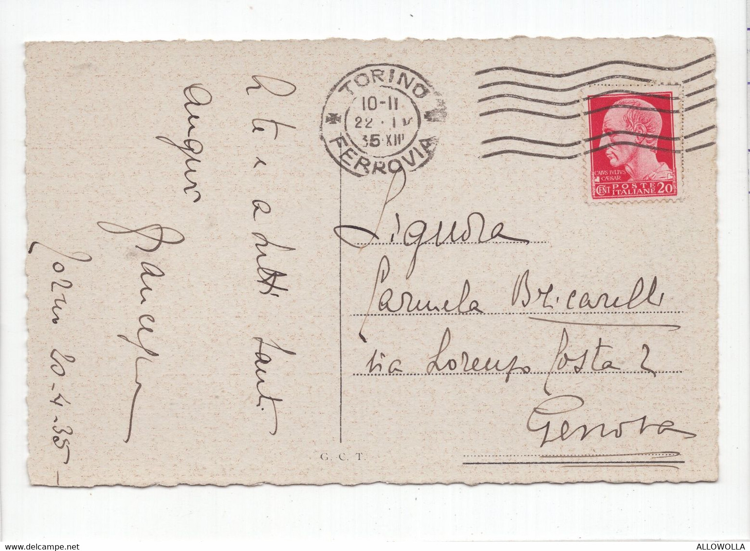 18724 " TORINO-PONTE IN PIETRA-GRAN MADRE DI DIOE MONTE DEI CAPUCCINI " -VERA FOTO-CART. POST. SPED.1935 - Bruggen