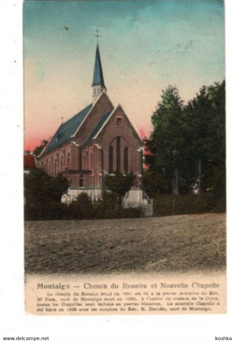 MONTAIGU - Chemin Du Rosaire Et Nouvelle Chapelle - Verzonden 1913 - Scherpenheuvel-Zichem