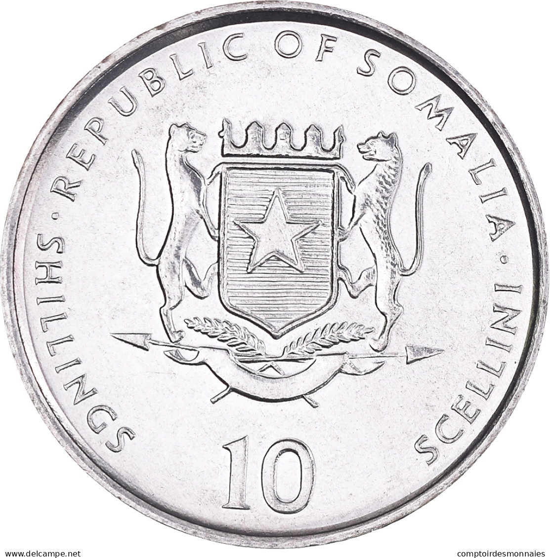 Monnaie, Somalie, 10 Shillings / Scellini, 1999, SUP+, Aluminium, KM:46 - Somalia