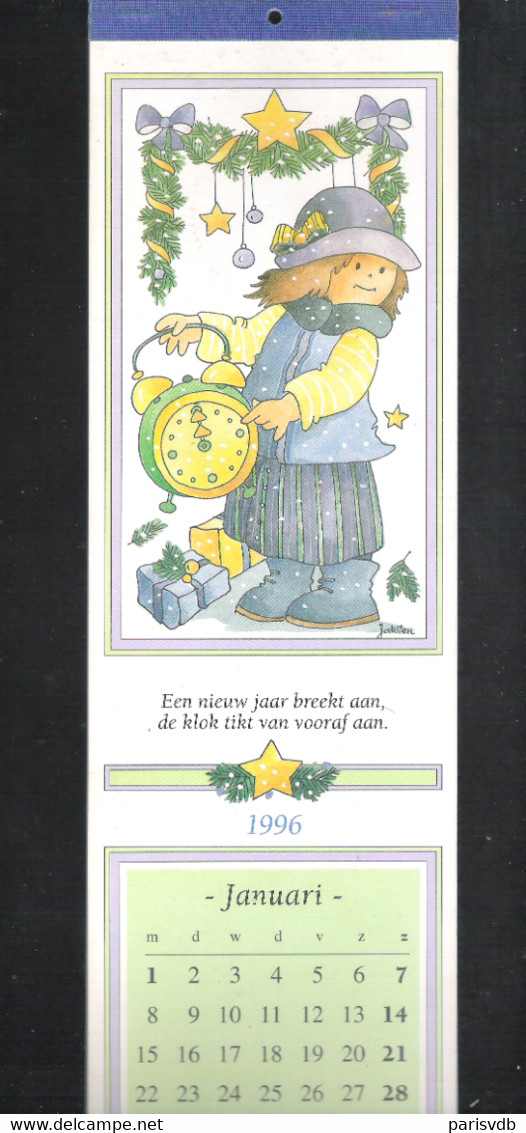 Volledige Kalender 1996 - 12 Illustraties (postkaarten) Van J. MOERMAN - JAKLIEN - Met Aangepast Rijmpje   (JM- K 1996) - Grand Format : 1991-00