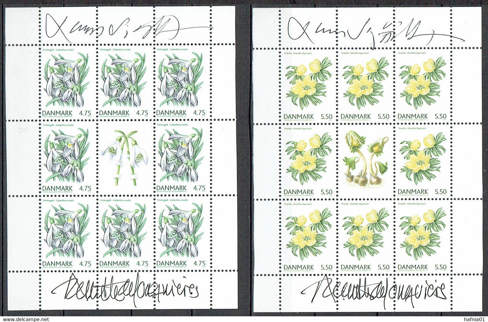 Lars Sjööblom. Denmark 2006. Spring Flowers. Michel 1423,1424. KLB: MNH. Signed. - Blocs-feuillets