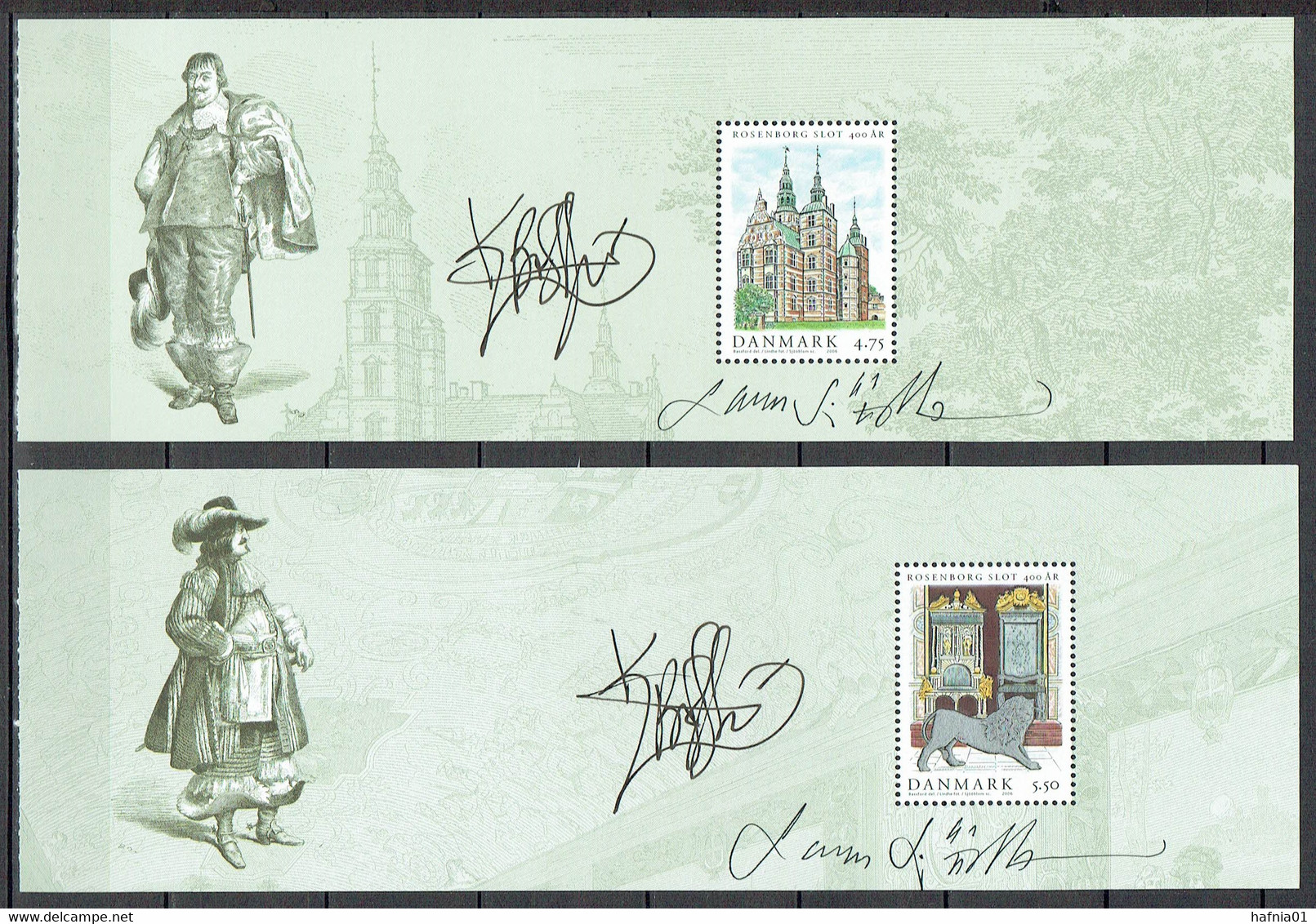 Lars Sjööblom. Denmark 2006. 400 Anniv. Rosenborg Castle. Michel H-Blatt 93-96 MNH. Signed. - Blocs-feuillets