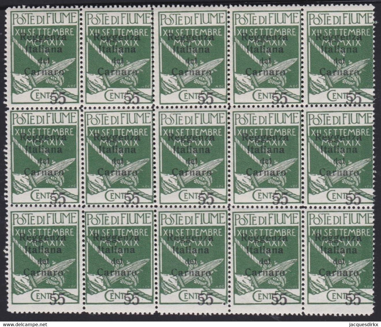 Fiume  .  Y&T  .    126  Bloc 15 Stamps  (2 Scans)  .    **    .   MNH  .   /  .  Neuf Avec Gomme Et SANS Charnière - Fiume