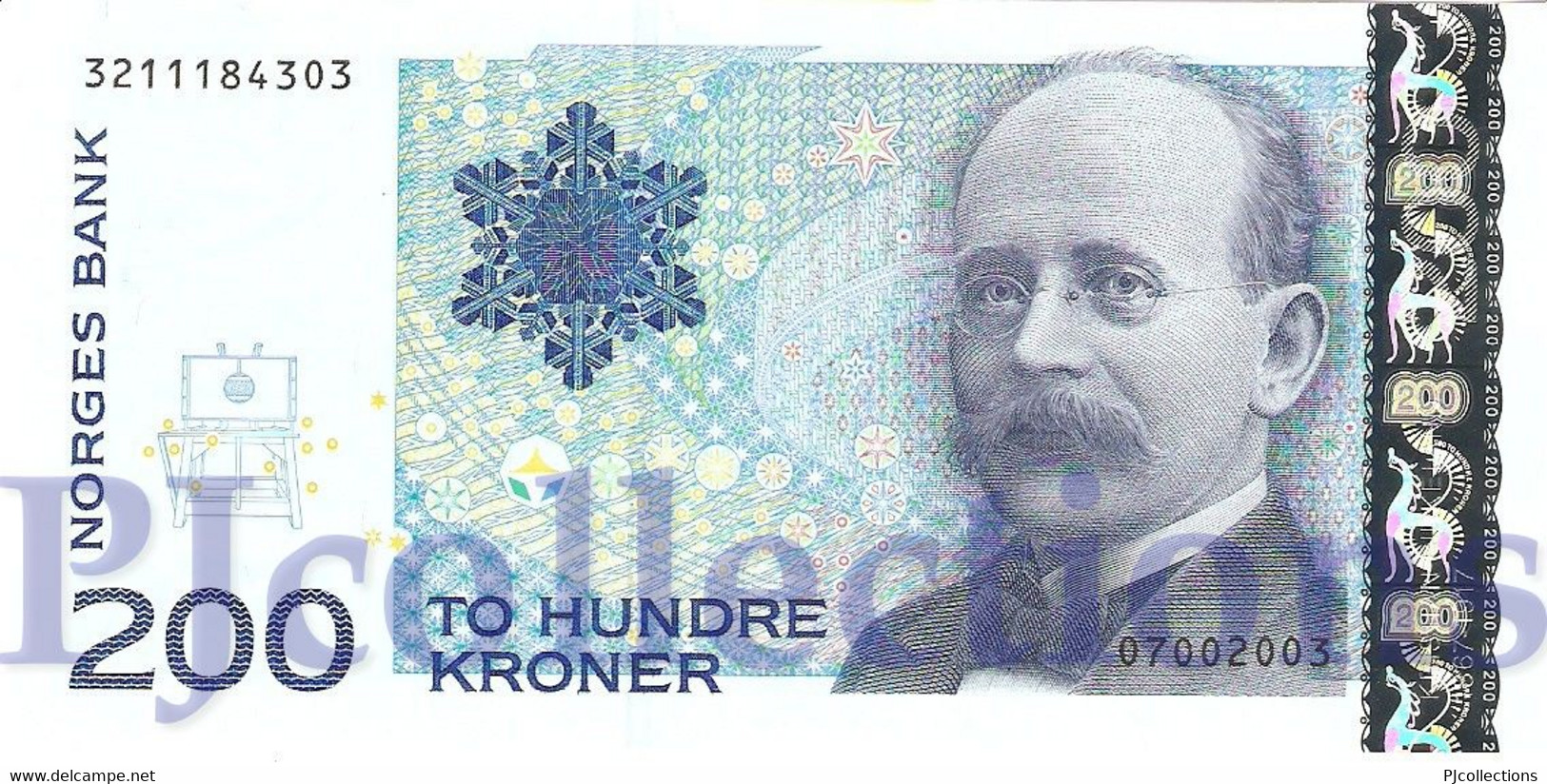 NORWAY 200 KRONER 2003 PICK 50b UNC - Norway