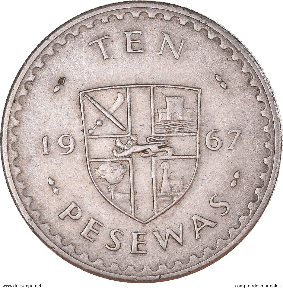 Monnaie, Ghana, 10 Pesewas, 1967, TB+, Cupro-nickel, KM:16 - Ghana