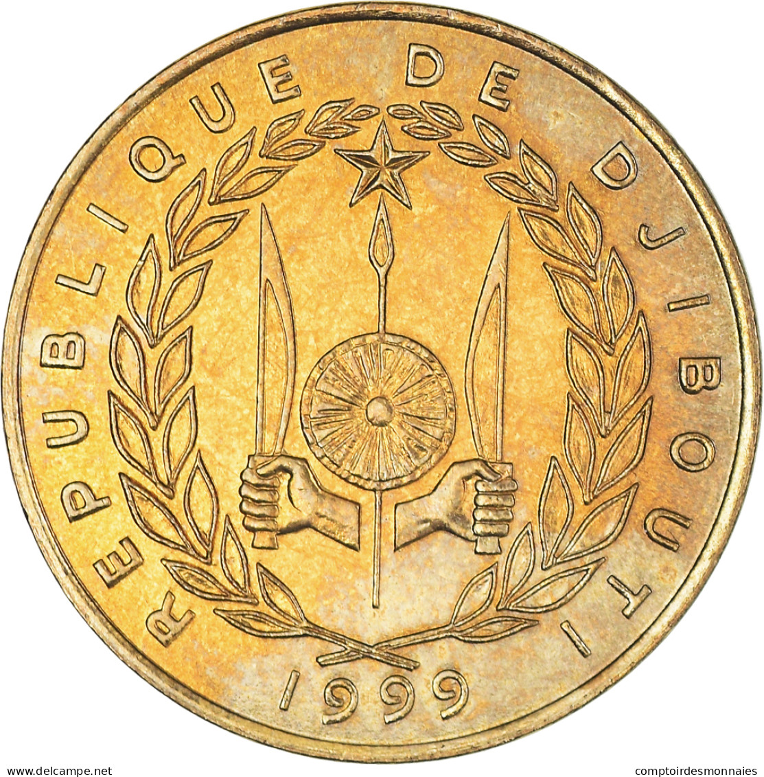 Monnaie, Djibouti, 20 Francs, 1999, Paris, SPL, Bronze-Aluminium, KM:24 - Djibouti