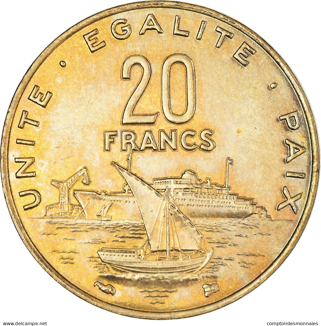 Monnaie, Djibouti, 20 Francs, 1999, Paris, SPL, Bronze-Aluminium, KM:24 - Djibouti