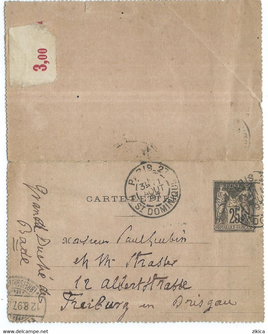 France - Postal Stamped Stationery > Overprinted Covers 1897 - Sobres Transplantados (antes 1995)