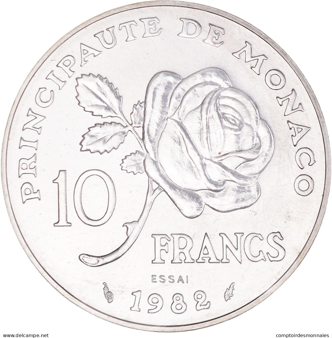 Monnaie, Monaco, 10 Francs, 1982, ESSAI, FDC, Argent, Gadoury:MC158, KM:E73 - 1960-2001 Nouveaux Francs