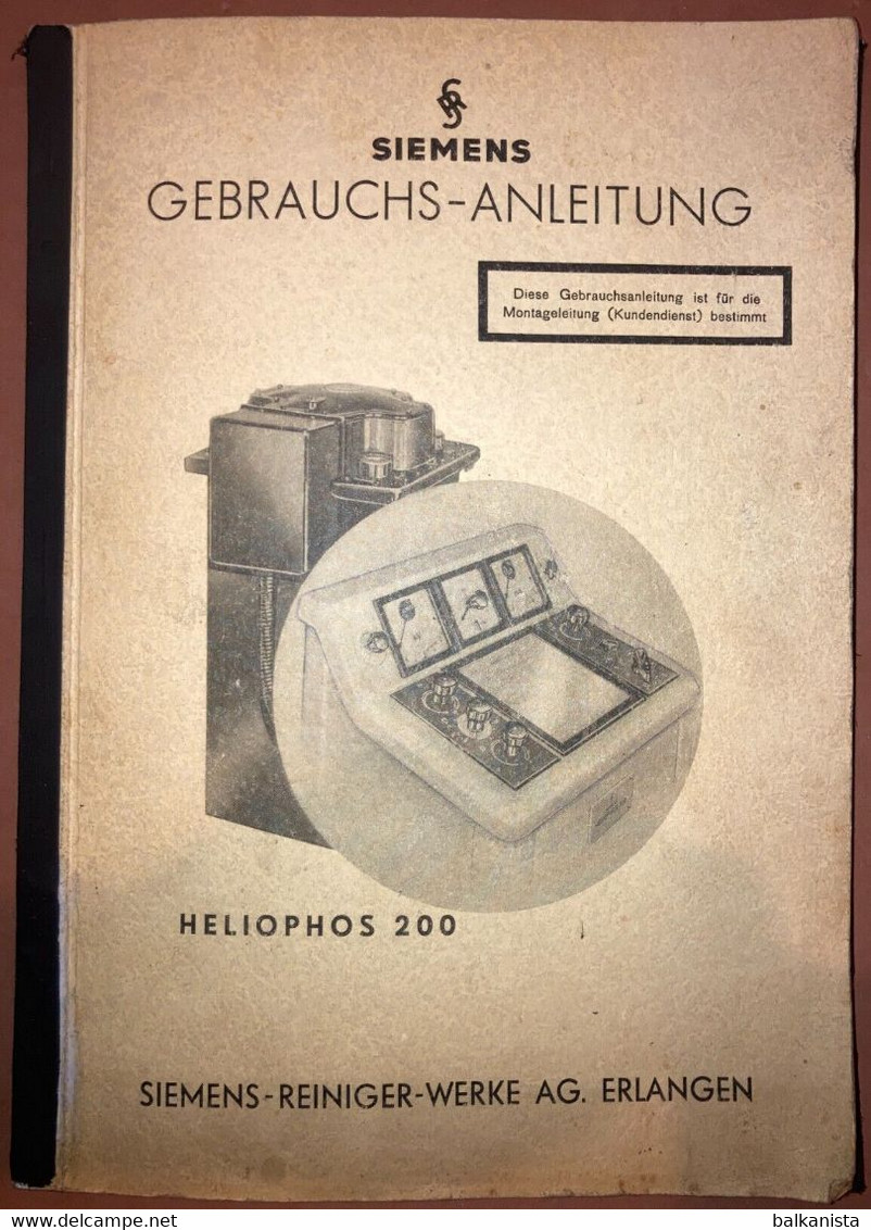 Siemens X-Ray Radiology - Tele Panthoscope Gebrauchs-Anleitung 1950's Booklet - Machines