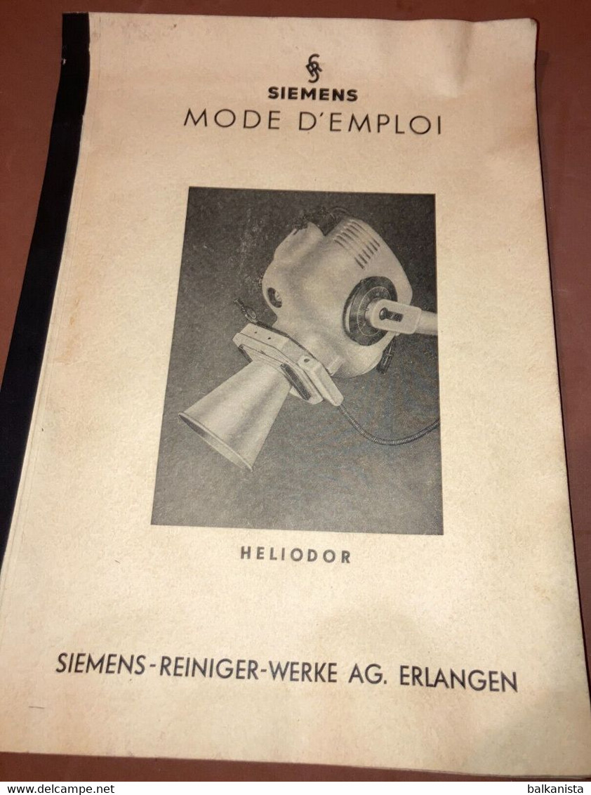 Siemens X-Ray Radiology - Heliodor Mode D'Emploi 1950's Booklet - Machines