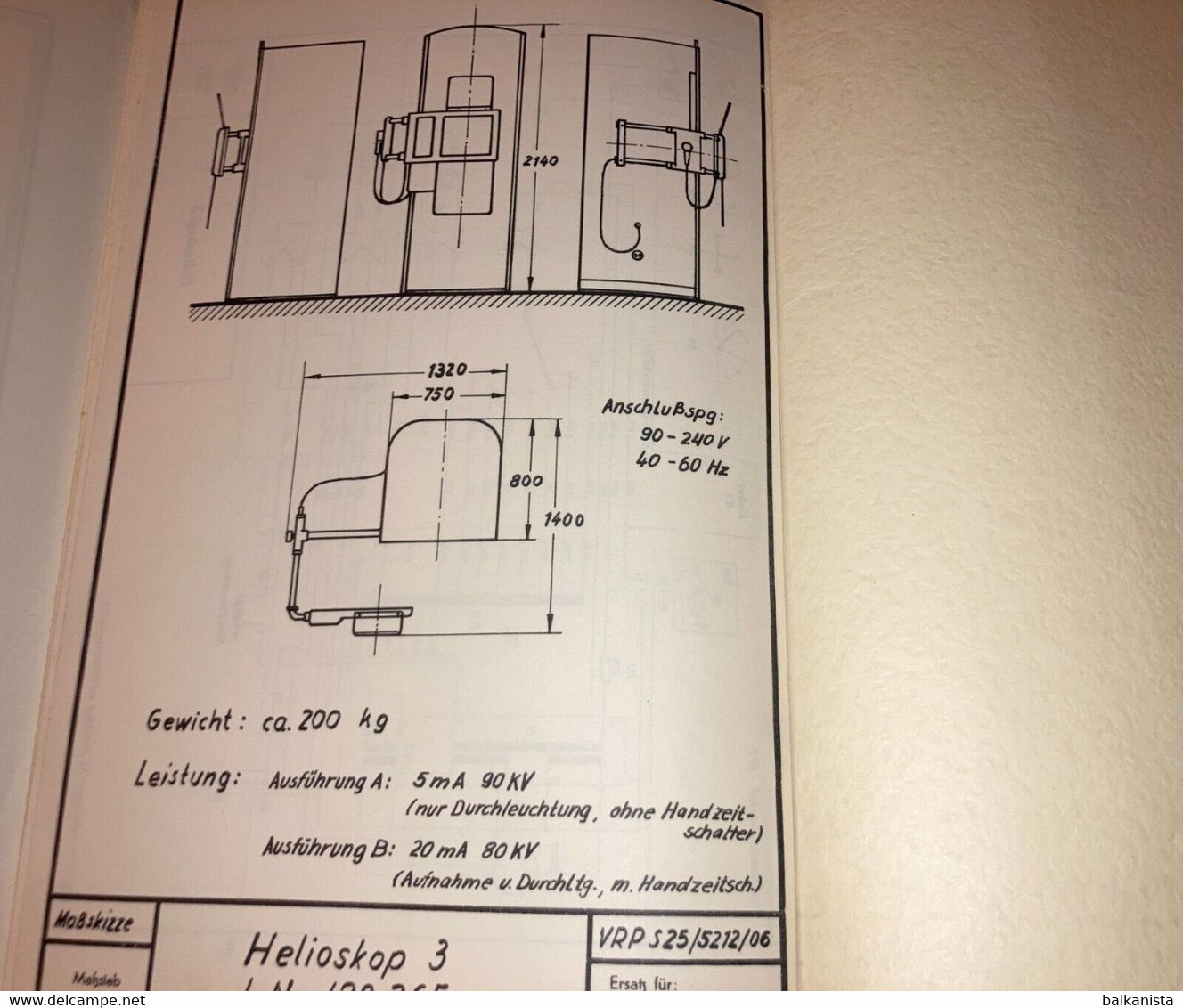 Siemens X-Ray Radiology - Helioskop 3 Gebrauchs-Anleitung 1950's Booklet - Machines