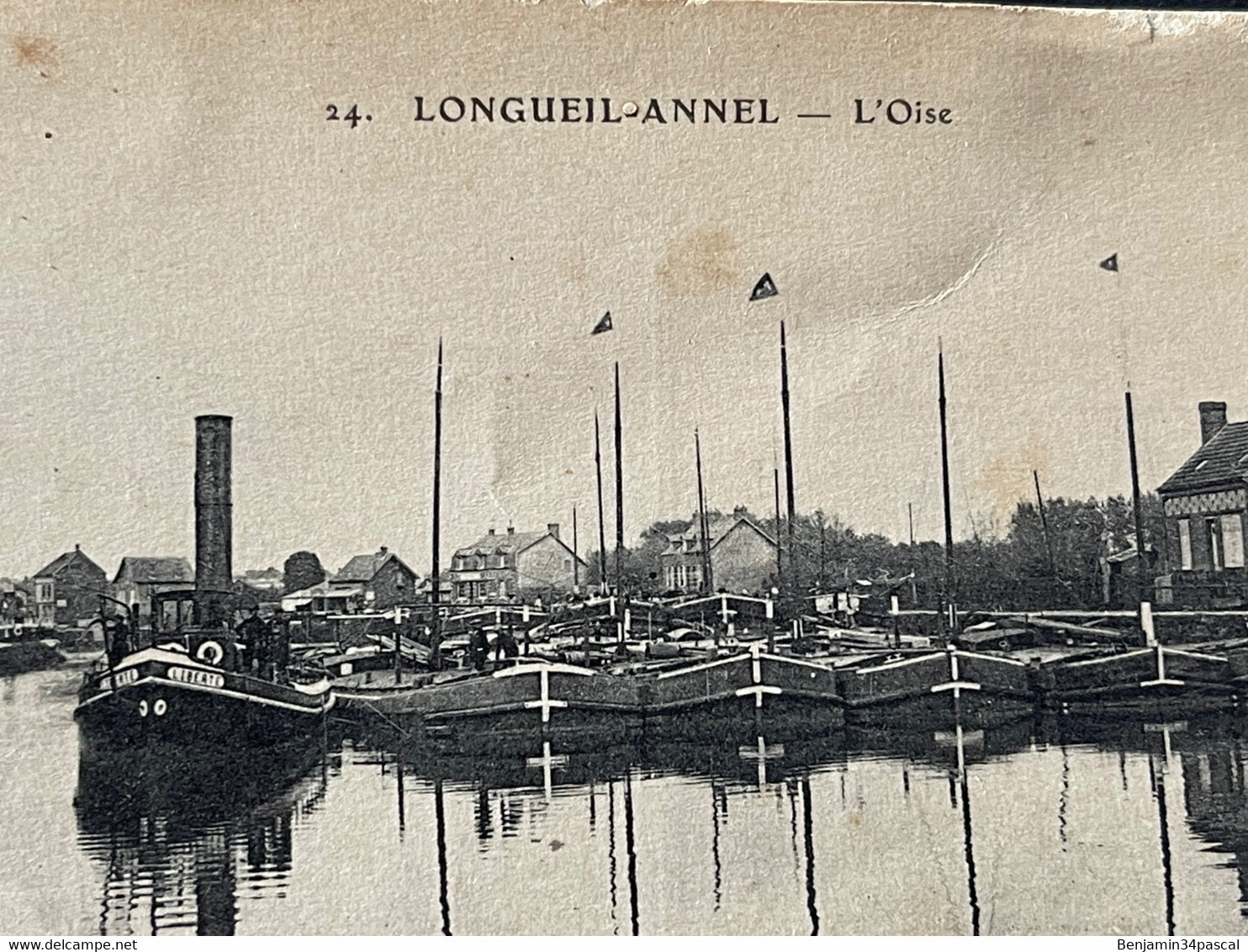 Cpa 60 Longueil-Annel - L’Oise -( Péniches)- Ecrite En 1916 - Longueil Annel