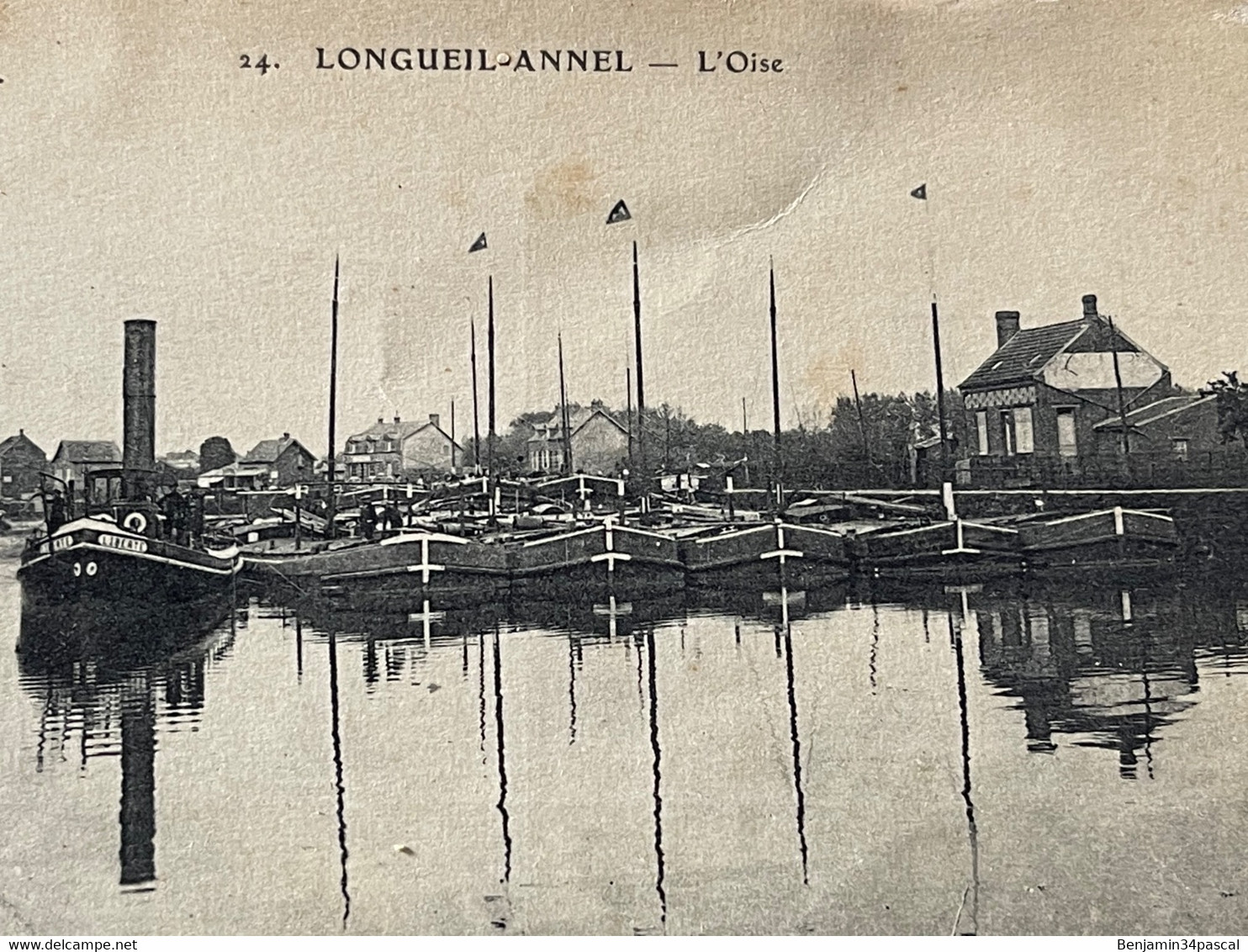 Cpa 60 Longueil-Annel - L’Oise -( Péniches)- Ecrite En 1916 - Longueil Annel