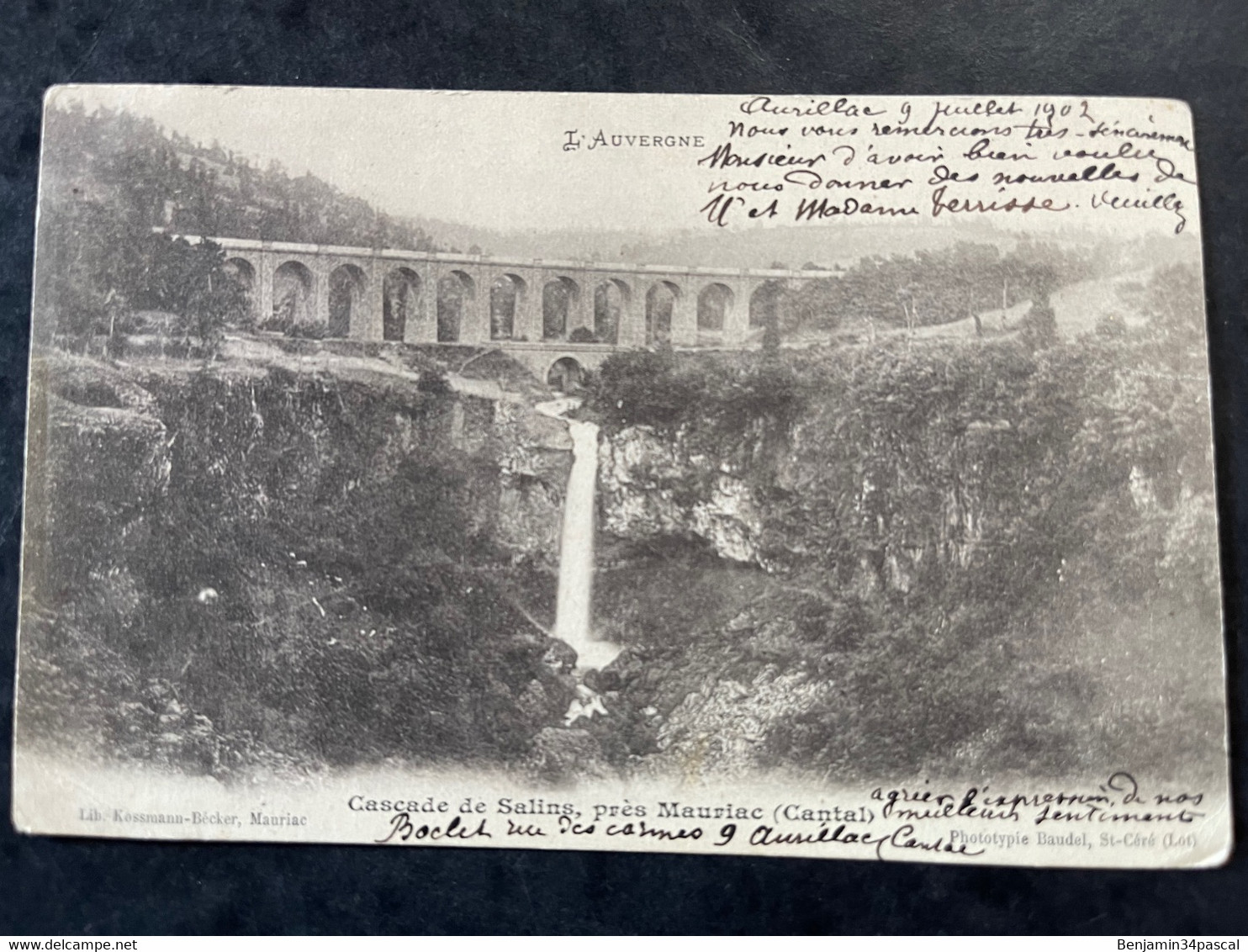 Cpa 15 - L’Auvergne - Cascade De Salins - Environs De Mauriac - Cachet 1902 - Dos Non Divisé - Mauriac
