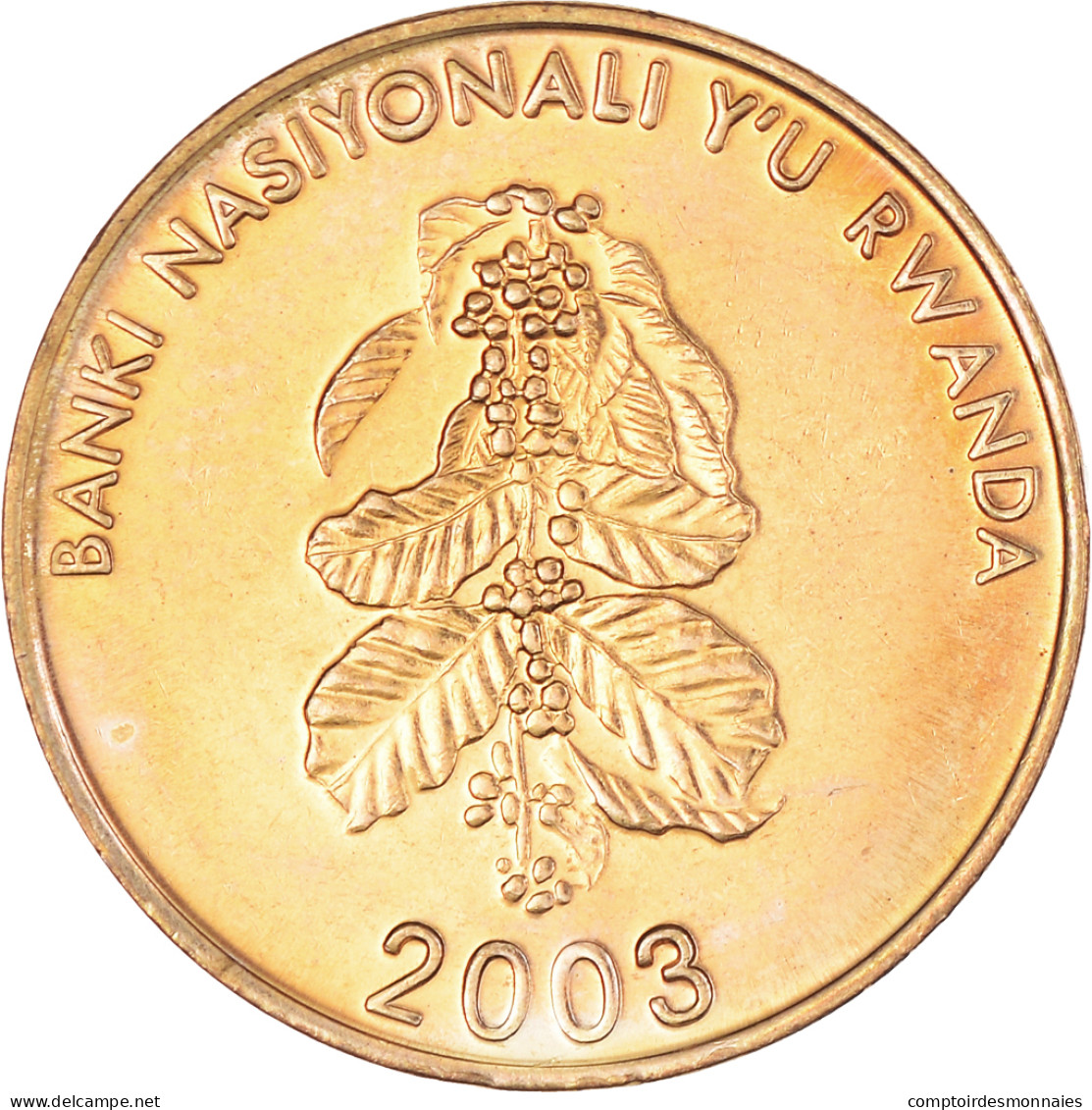 Monnaie, Rwanda, 5 Francs, 2003, TTB+, Brass Plated Steel, KM:23 - Rwanda