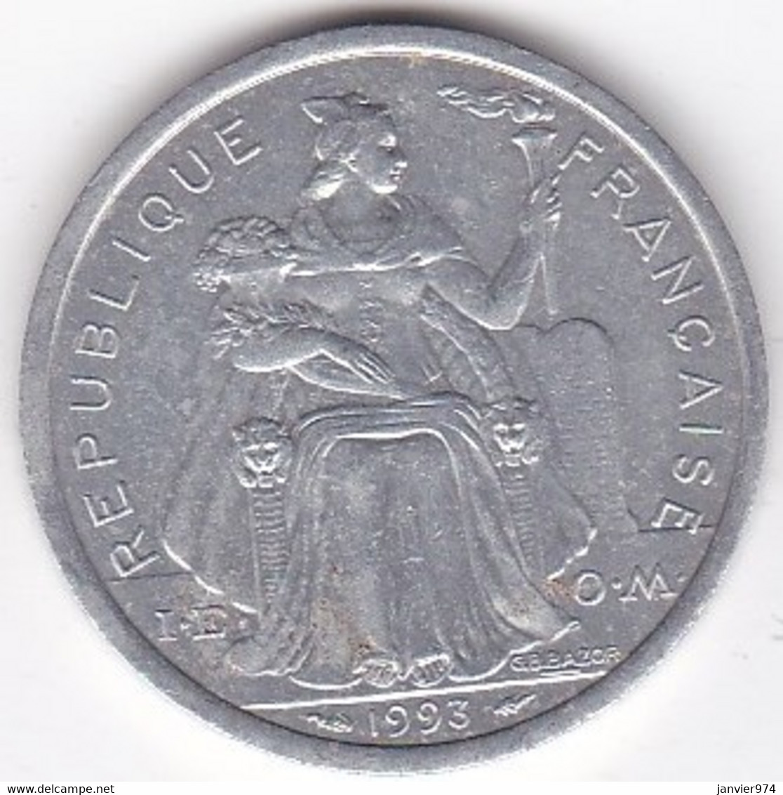Polynésie Française . 2 Francs 1993, En Aluminium - Polynésie Française