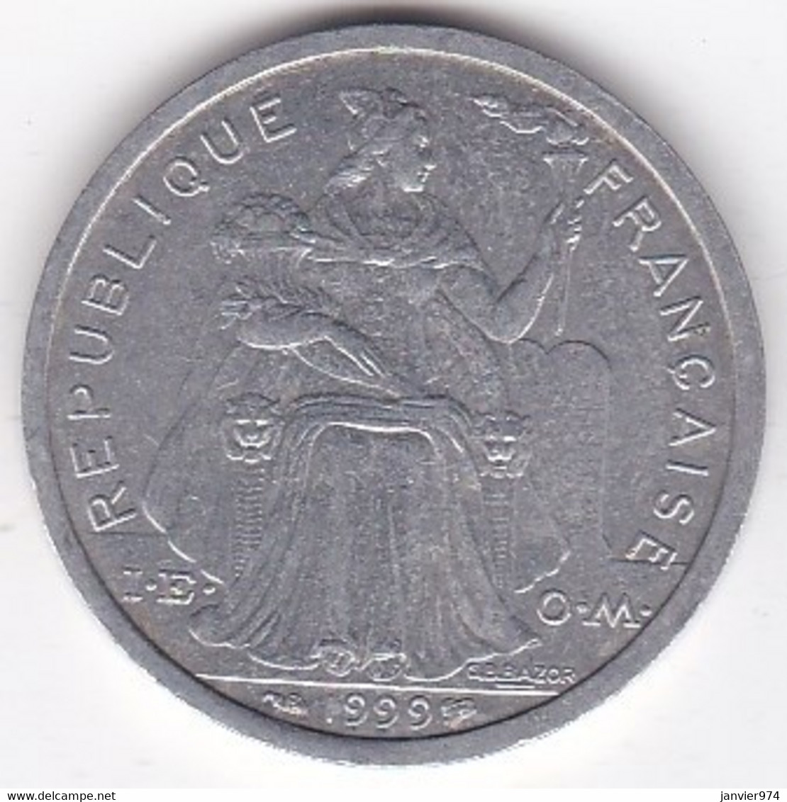 Polynésie Française . 2 Francs 1999, En Aluminium - Polynésie Française