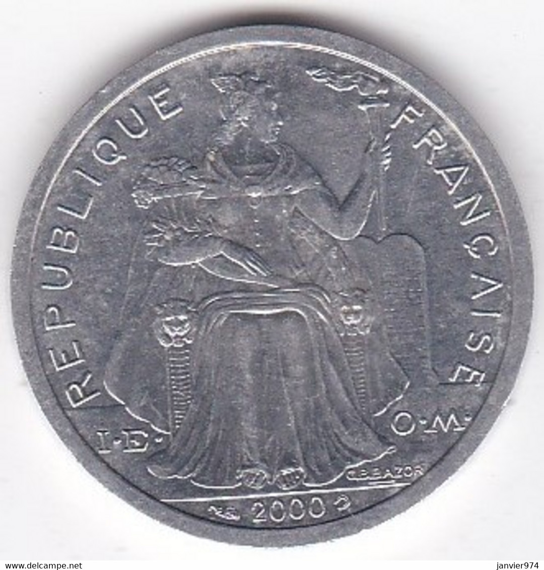 Polynésie Française . 2 Francs 2000, En Aluminium - Polynésie Française