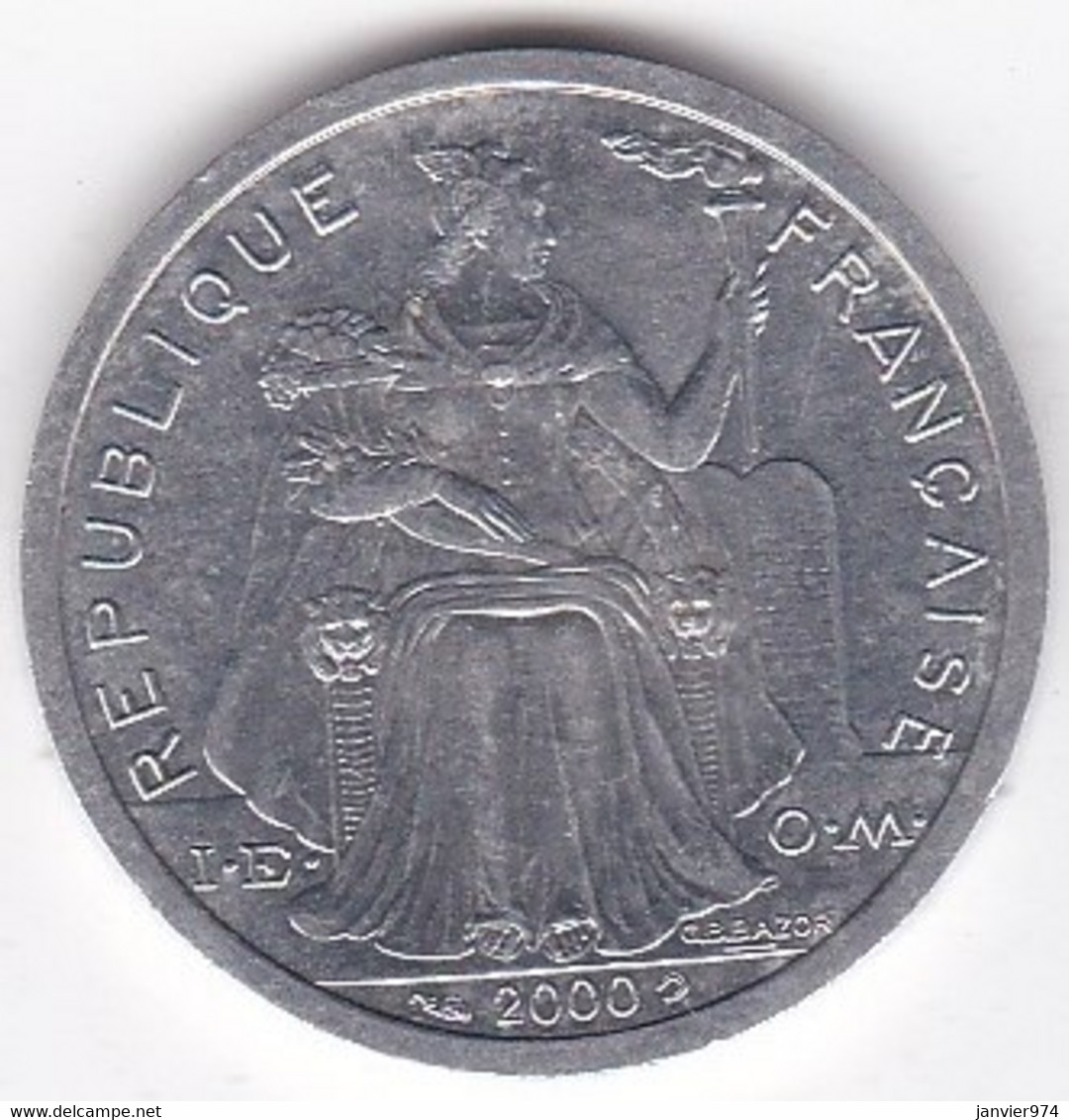 Polynésie Française . 2 Francs 2000, En Aluminium - Frans-Polynesië