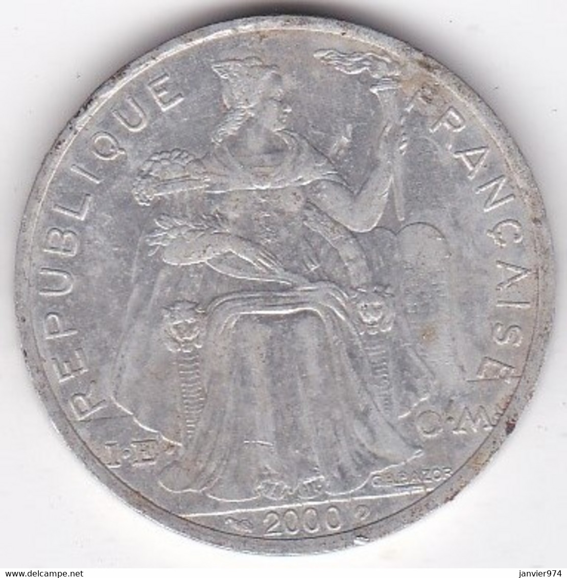 Polynésie Française . 5 Francs 2000, En Aluminium - Polynésie Française