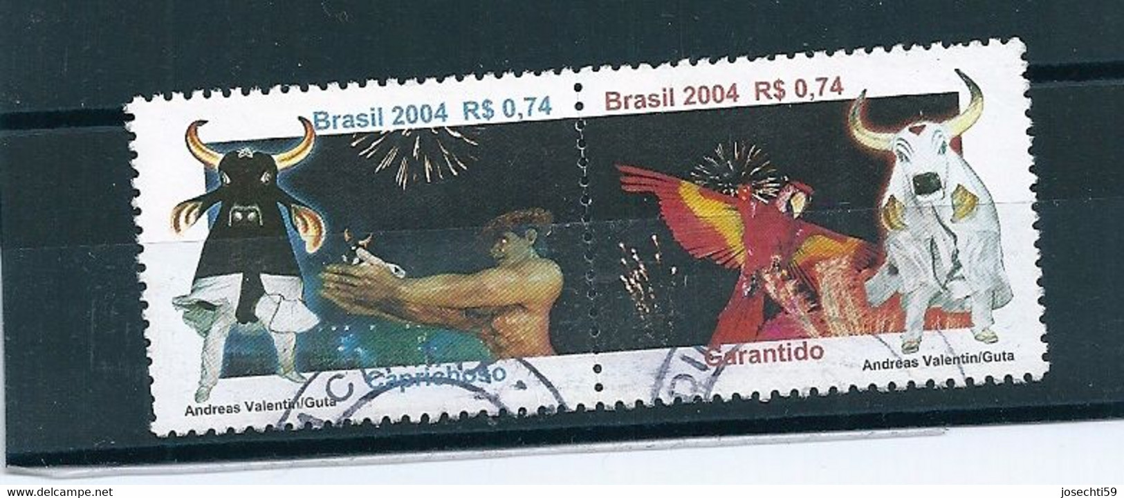 N°  3374 3375 Caprichoso/Garantido Timbres Brésil 2004 Oblitéré Brasil - Gebraucht