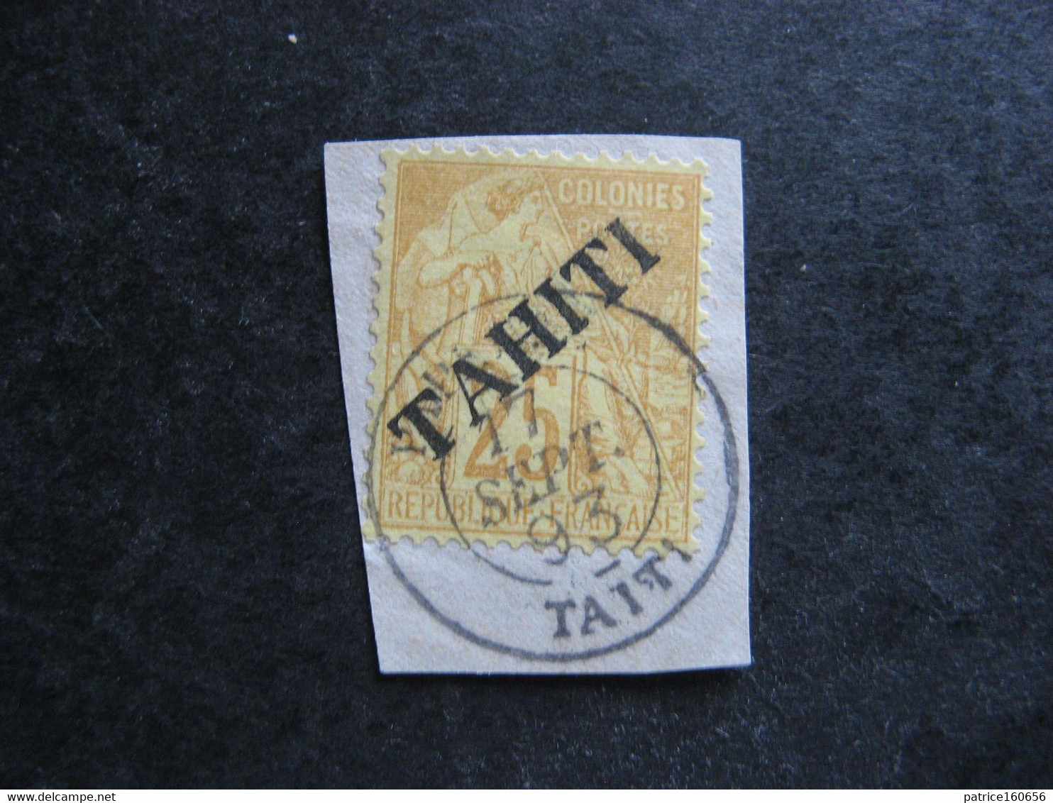 TAHITI : N° 14, Oblitéré Sur Fragment: Fausse Surcharge . - Used Stamps